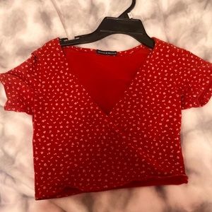 Brandy Melville red cross crop top